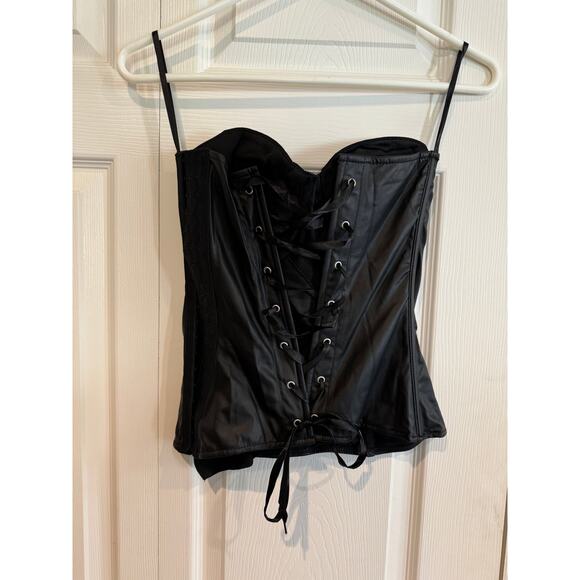 NEW Black Studded Goth Emo Whimsigoth Halloween Cosplay Corset Med - Picture 5 of 8